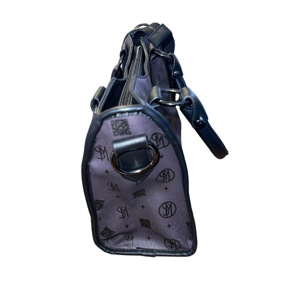 Steve Madden Gilda Satchel Monogram Black Handbag Purse 90s Y2K - Picture 3 of 6